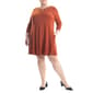Plus Size Nina Leonard 3/4 Sleeve Solid Shift Dress - image 1