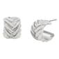 Steve Madden Silver Woven Huggie Hoop Earrings - image 1