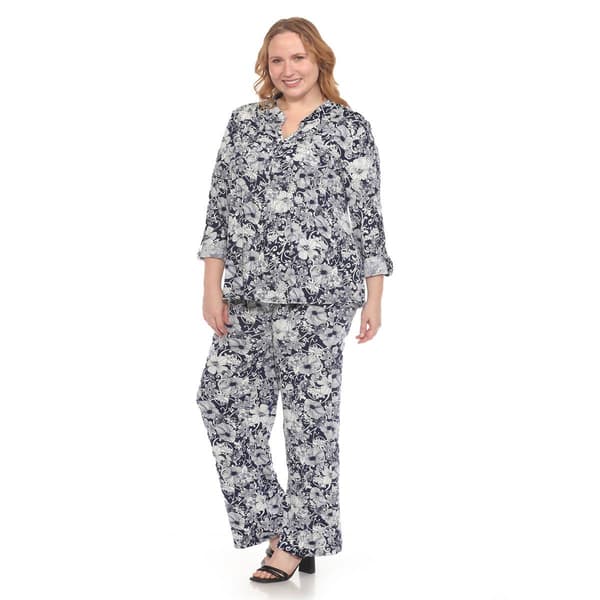 Plus Size White Mark 2pc. Floral Print Tunic and Pant Set