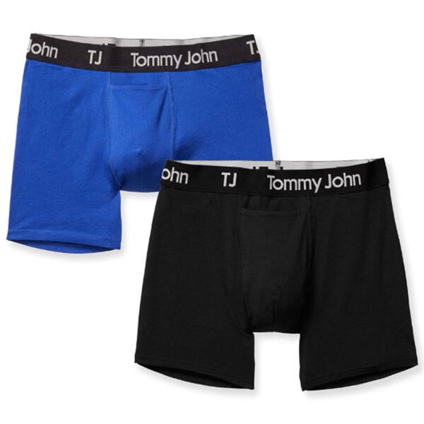 Mens Tommy John 2pk. Boxer Briefs - Black/Blue - image 