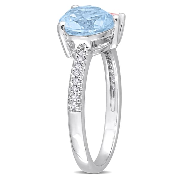 Gemstones Classics™  Sky Blue Topaz & Morganite Toi et Moi Ring