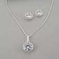 Design Collection Silver-Tone CZ Pendant & Earrings Set - image 1