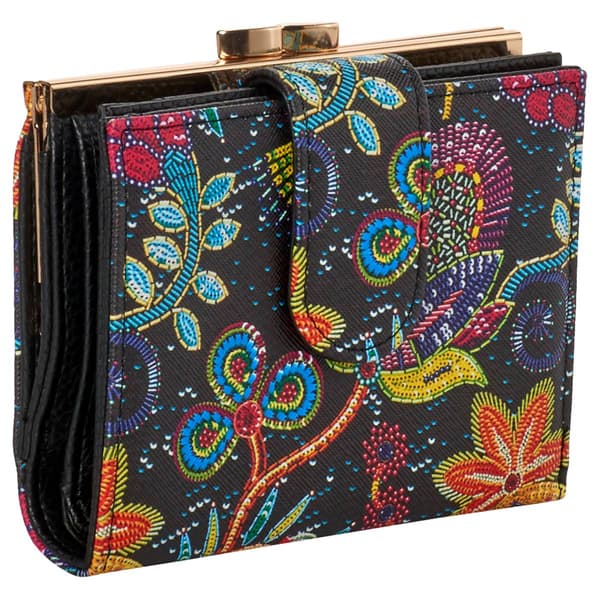 Womens Buxton Sequin Flower Lexington Wallet