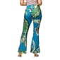 Womens 24/7 Comfort Apparel Teal Paisley Bell Bottom Pants - image 2