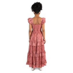 Girls (7-14)Rare Editions Cap Sleeve Floral Burnout Chiffon Dress