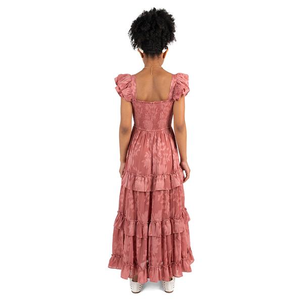 Girls (7-14)Rare Editions Cap Sleeve Floral Burnout Chiffon Dress
