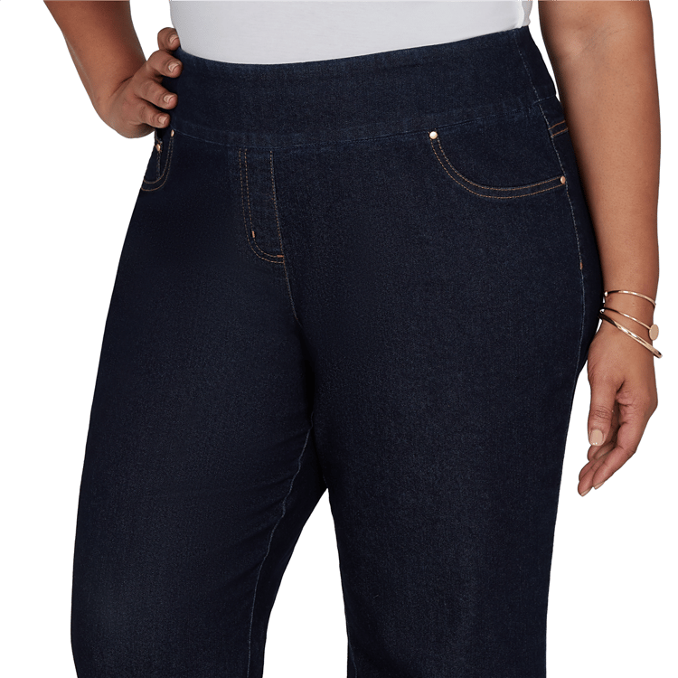 Plus Size Ruby Rd. English Countryside Embroidered Hem Jeans