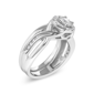 Haus of Brilliance 1/7ctw. Diamond Halo Bypass Wedding Band Set - image 3