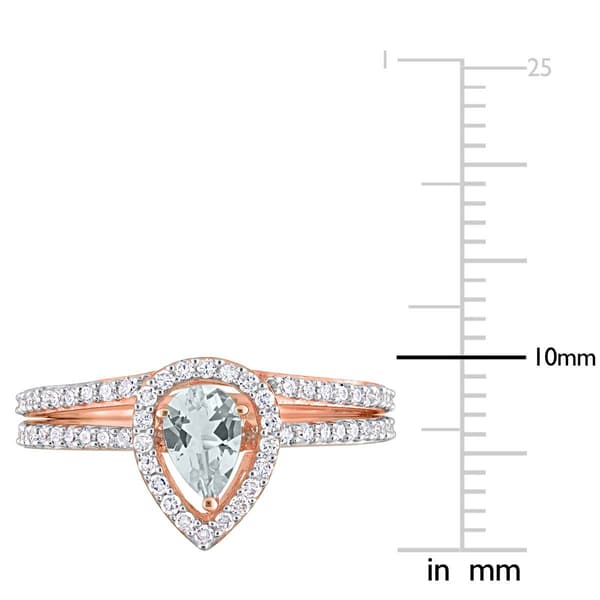 Gemstone Classics&#8482; 10kt. Rose Gold Aquamarine Teardrop Ring