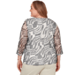 Plus Size Alfred Dunner Detail Driven 3/4 Sleeve Abstract Blouse - image 2