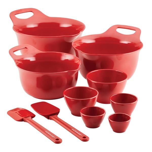 Rachael Ray 10pc. Mix &amp; Measure Mixing Bowl Set - Red - image 