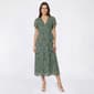 Womens Luxology Damask Mesh Surplice Neck Faux Wrap Dress - image 1