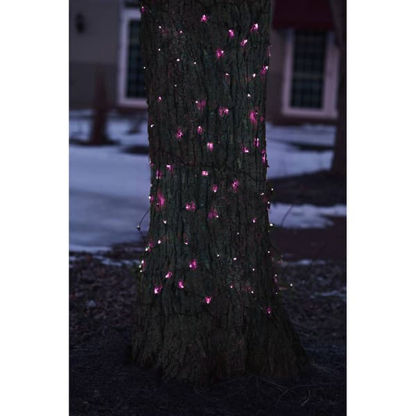 Northlight Seasonal Pink Tree Trunk Wrap Christmas Net Lights