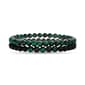 Mens Creed 6mm Malachite Beaded &amp; Black Duo Bracelet Set - image 1