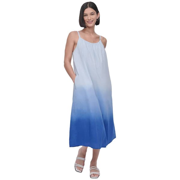 Womens DKNY Spaghetti Strap Tie Dye Ombre Dress - image 