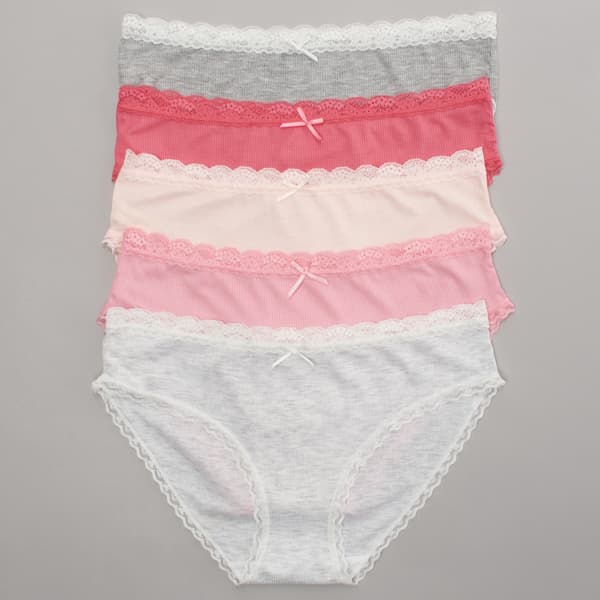 Womens Laura Ashley(R) 5pk. Ribbed Bikini Panties - LS5501-5PKM