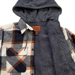 Mens Mountain Ridge Flannel Jacket w/ Chest Protector - Blue/Tan