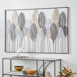 9th & Pike® Large Textured Metal Leaf Wall Art