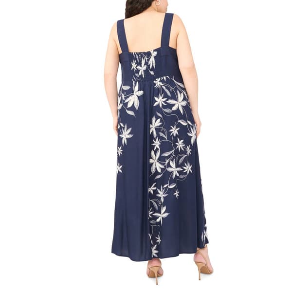 Plus Size MSK Sleeveless Square Neck Floral Maxi Dress