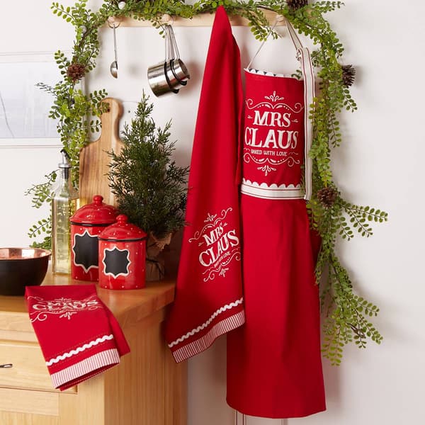 DII&#174; Mrs. Claus Kitchen Towel Set Of 3