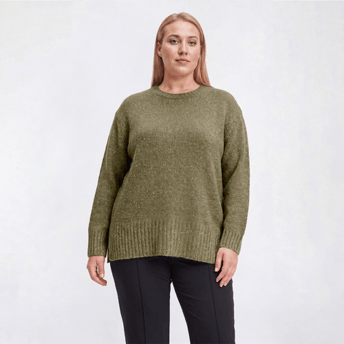Plus Size Architect(R) Long Sleeve Oversized Nep Yarn Sweater - image 