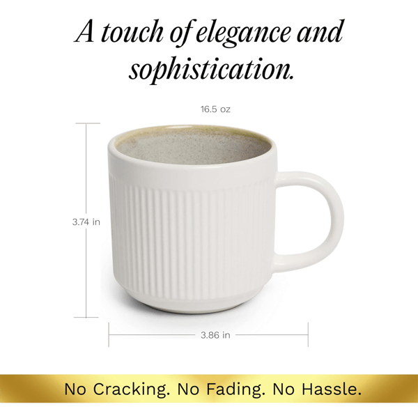 Sango Anderson Reactive Cream 16.5oz. Coffee Mugs - Set of 4