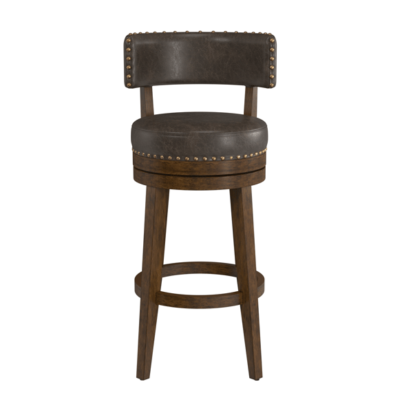 HH2 Home Lawton Wood & Upholstered Swivel Bar Height Stool
