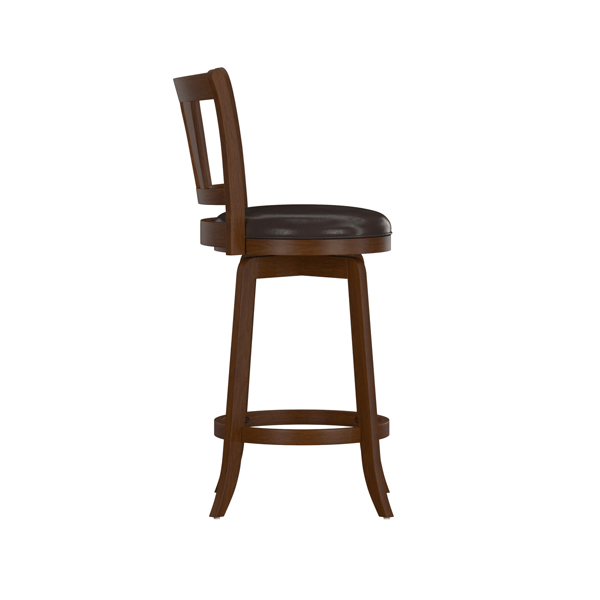 HH2 Home Presque Isle Cherry Wood Counter Height Swivel Stool