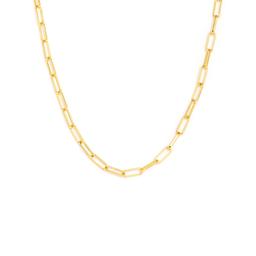 18in, Vermeil Sterling Silver Shiny Paperclip Chain Necklace