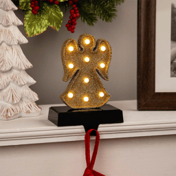 Northlight LED Lighted Glittered Angel Christmas Stocking Holder