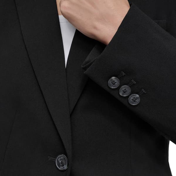 Womens DKNY Long Button Sleeve Notched Lapel Blazer
