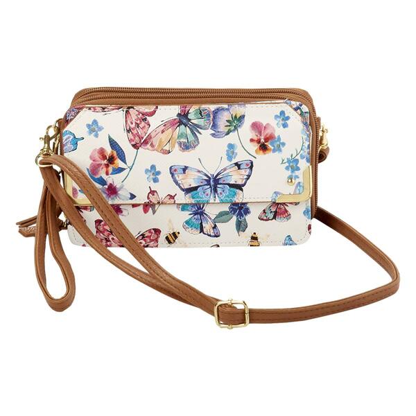 Bueno Butterfly Bees Metal Corner Wallet Crossbody-White - image 