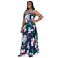 Plus Size 24/7 Comfort Apparel Large Floral Scoop Neck Maxi Dress - image 2