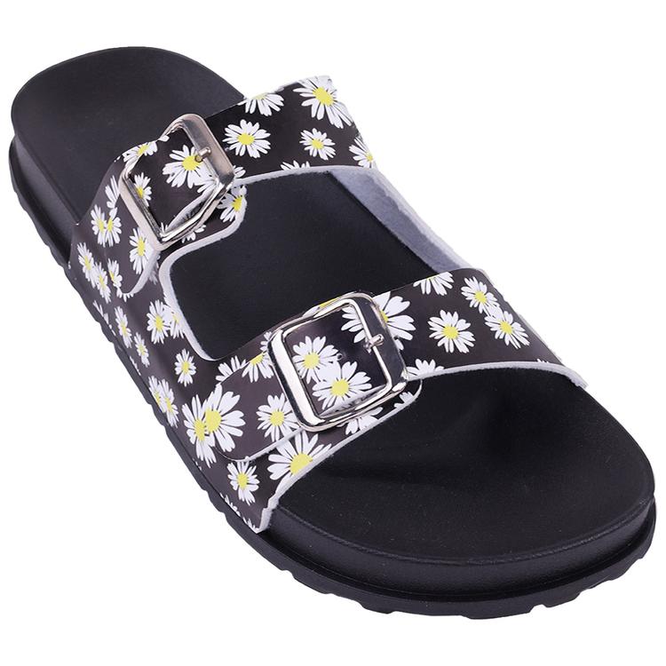 Womens Capelli New York Daisies Double Strip Slide Sandals