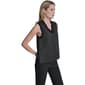 Womens DKNY Ribbed Double V Neck Black Solid Tank Top - image 3
