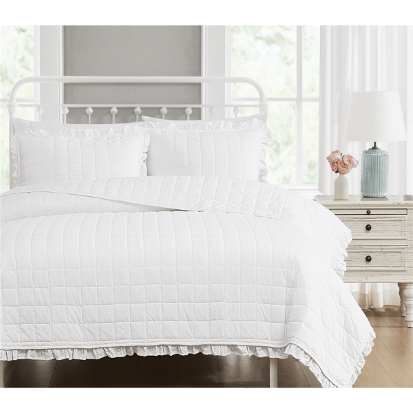 The Farmhouse by Rachel Ashwel Ruffled Washed Cotton 3pc. Quilt