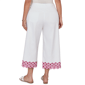 Plus Size Ruby Rd. Hothouse Florals Embroidery Hem Wide Capris - image 2