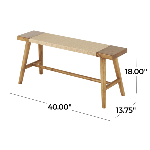 9th & Pike® Traditional Brown Wood Bench