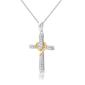 Nova Star&#174; Two-Tone Lab Grown Diamond Wrapped Cross Pendant - image 2