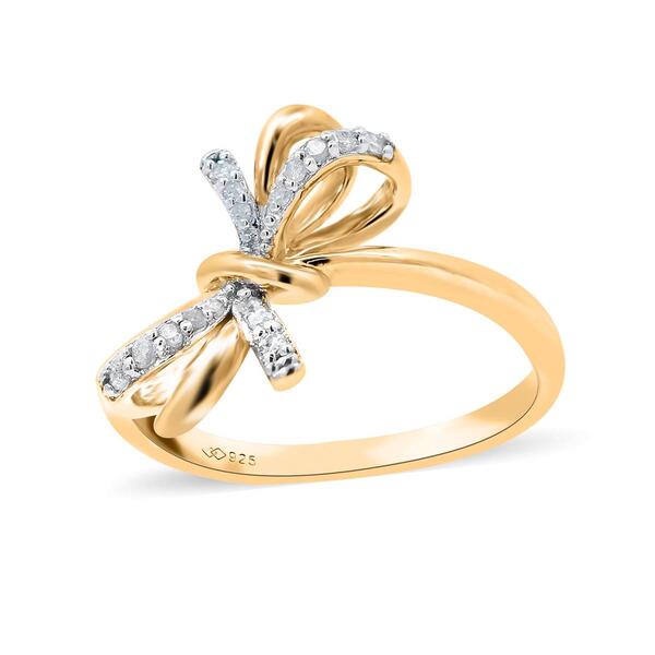 Diamond Classics&#40;tm&#41; 1/10ctw. Diamond Gold Plated Bow Ring - image 