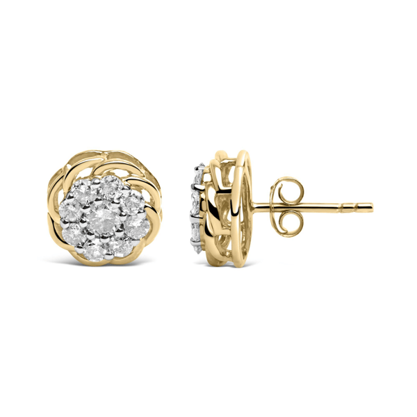 Haus of Brilliance 1/2ctw. Diamond Cluster Stud Earrings
