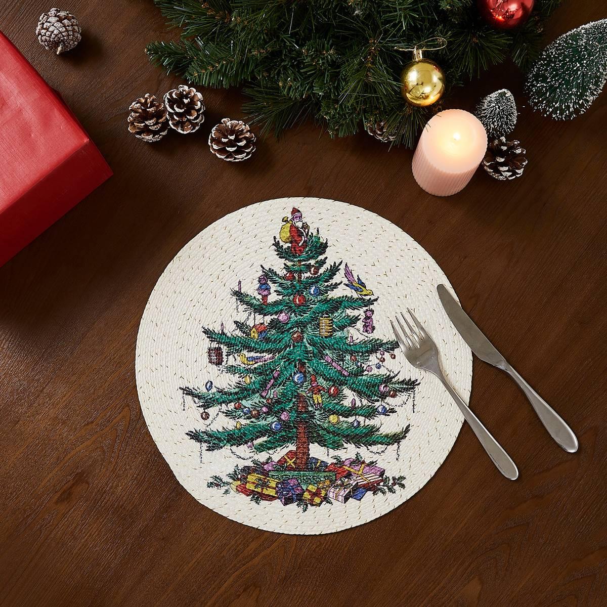 Spode® Christmas Tree Round Placemats - Set of 4
