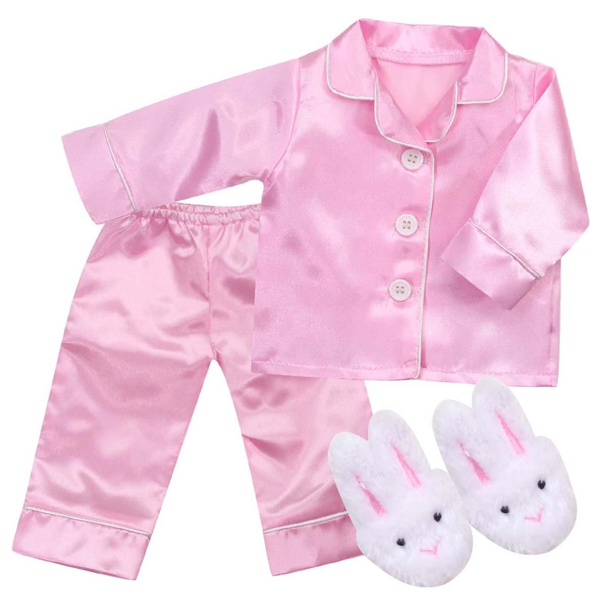 Sophia’s® Satin Pajamas and Bunny Slippers Set