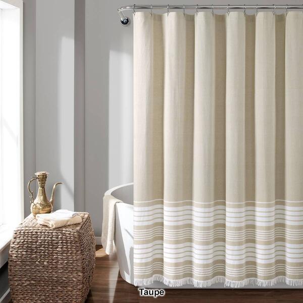 Lush Décor® Nantucket Yarn Dyed Tassel Fringe Shower Curtain