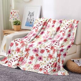 Spirit Linen Home&#8482; Velvet Christmas Pink/Floral Throw Blanket