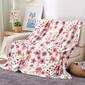 Spirit Linen Home&#8482; Velvet Christmas Pink/Floral Throw Blanket - image 2