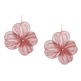 Ashley Cooper&#40;tm&#41; Pink & Gold Drawn Flower Drop Earrings