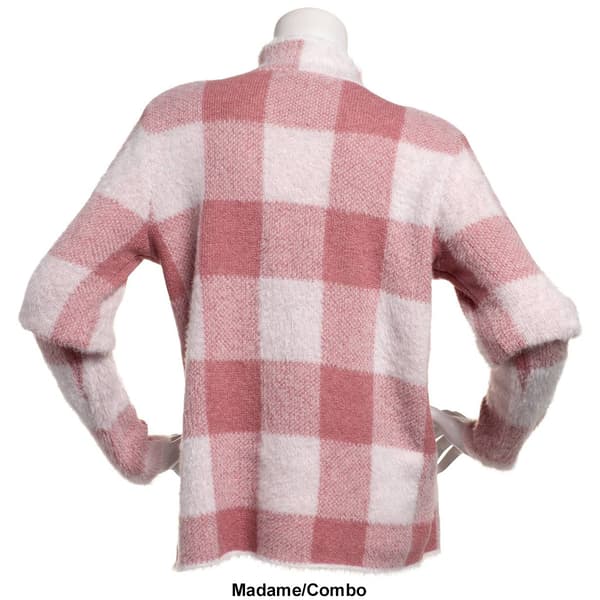 Plus Size Chloe & Jasmine  Long Sleeve Mock Neck Plaid Pullover