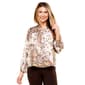 Petite Floral &amp; Ivy Long Sleeve Seamed Shoulder Paisley Blouse - image 1