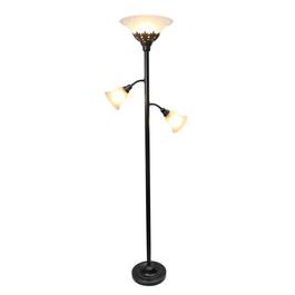 Lalia Home Classic 2 Light Scalloped Shade Torchiere Floor Lamp